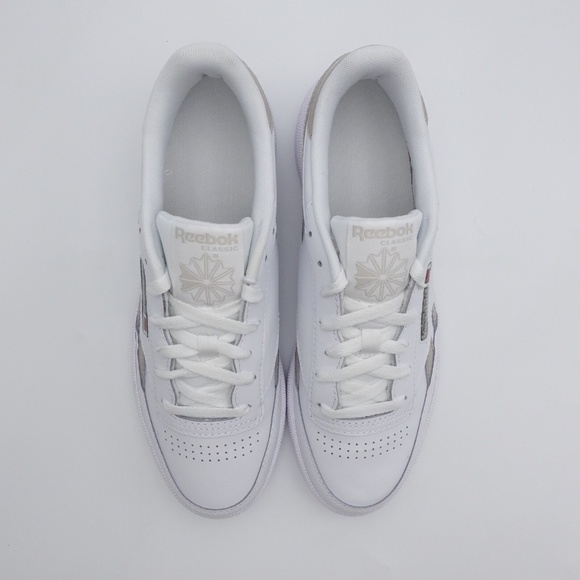 NEW Women's Reebok Club C Revenge Leather Sneakers 100208143 White/Stone - Picture 3 of 13